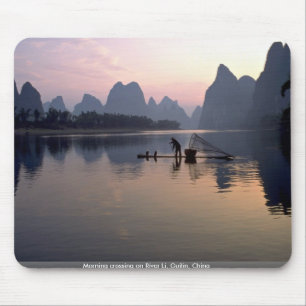 Mousepad Cruzamento da manhã no rio Li, Guilin, China