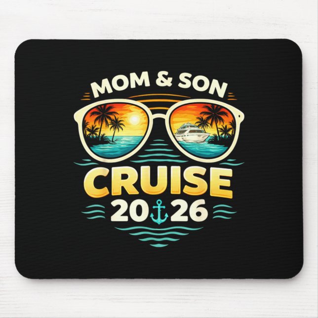 Mousepad Cruzeiro de mãe e filho férias 2026 combinando  (Frente)