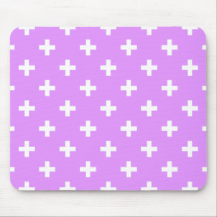 Mousepad Cruzes brancas de polca em lilac