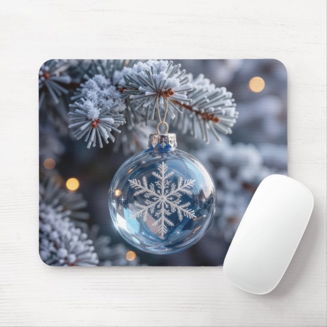 Mousepad Crystal Christmas Snowflake Ornament (Com mouse)