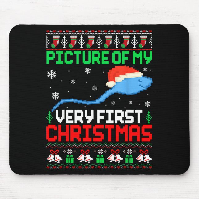 Mousepad Cture Of My Very First Christmas Joke Ugly Xmas Sw (Frente)