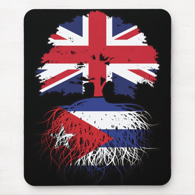 Mousepad Cuba - Cuba - Reino Unido: Árvore Rota Bandeira (Frente)