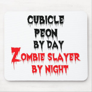 Mousepad Cubicle Peon por Dia Zombie Slayer by Night