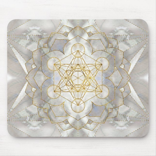 Mousepad Cubo de Metatron em Geometria Sagrada de Lótus (Frente)