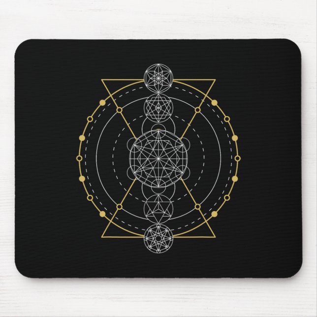 Mousepad Cubo de Metatron Geometria Sagrada Fruta da Vida E (Frente)