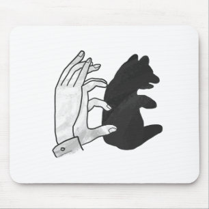 Mousepad Cubo do Urso Silhueta de Mão