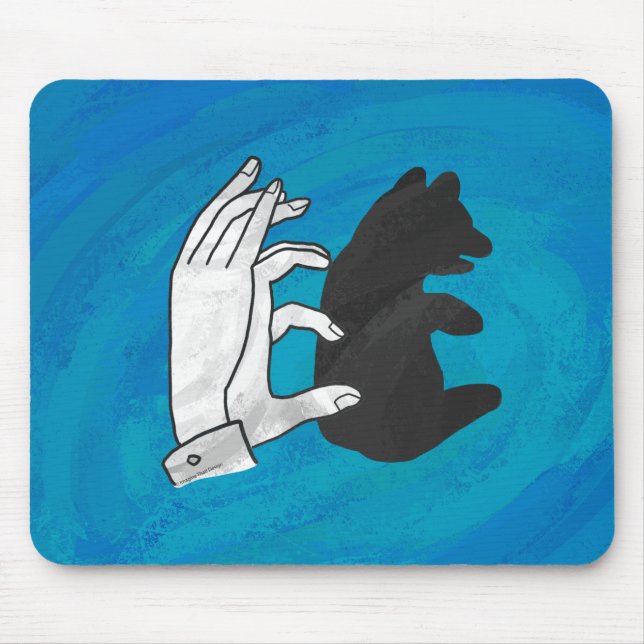 Mousepad Cubo do Urso Sombra em Azul (Frente)