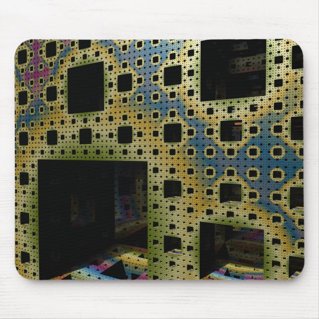 Mousepad Cubo Fractal 3D Sci Fi Placa de Circuito Impresso  (Frente)