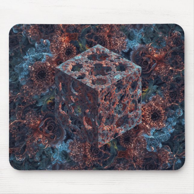 Mousepad Cubo Fractal Com Recorte de Mandelbrot (Frente)