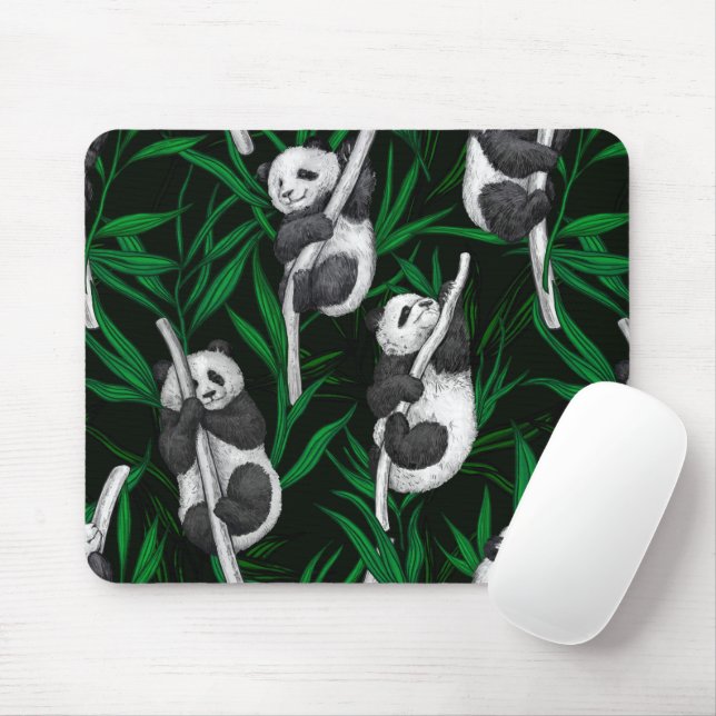 Mousepad Cubos de panda em verde-escuro (Com mouse)