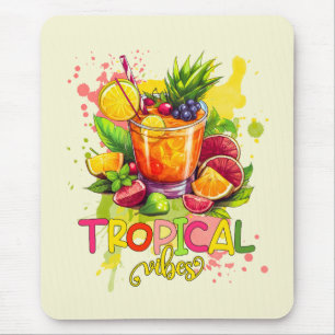 Mousepad Cubos Tropicais - Frutas de Aquarelas do Verão Vib