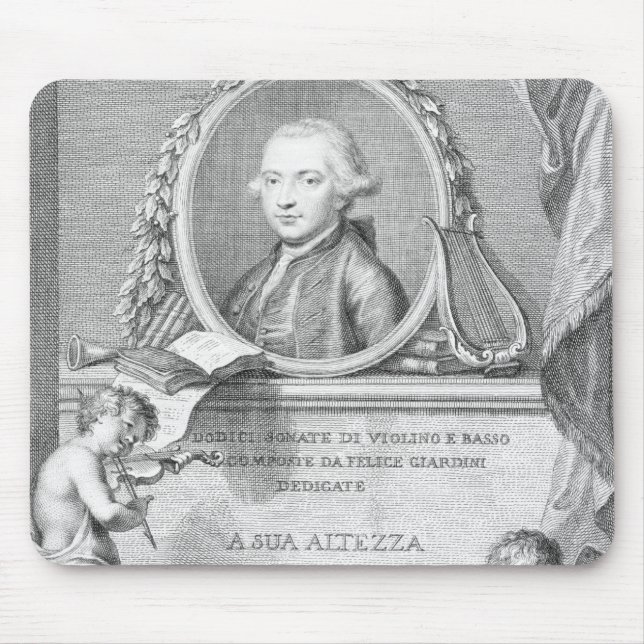 Mousepad Cubra o cobrir com um retrato de Felice Giardini (Frente)