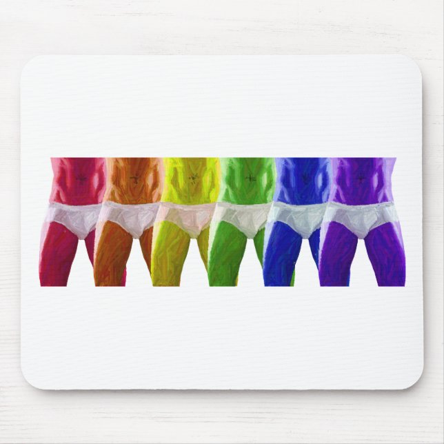 Mousepad Cueca Arco-Íris Masculina (Frente)