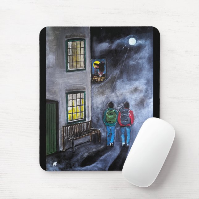Mousepad Cuidado com a pintura da lua de Alfred Fox (Com mouse)