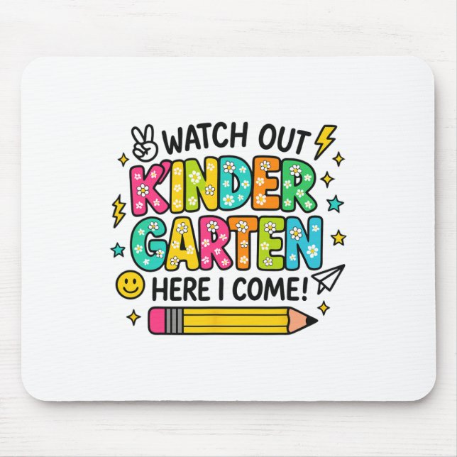 Mousepad Cuidado Jardim de Infância Aqui Vou De Volta à Esc (Frente)