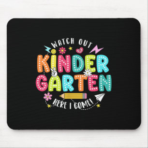 Mousepad Cuidado Jardim de Infância Aqui Vou Eu Primeiro Di