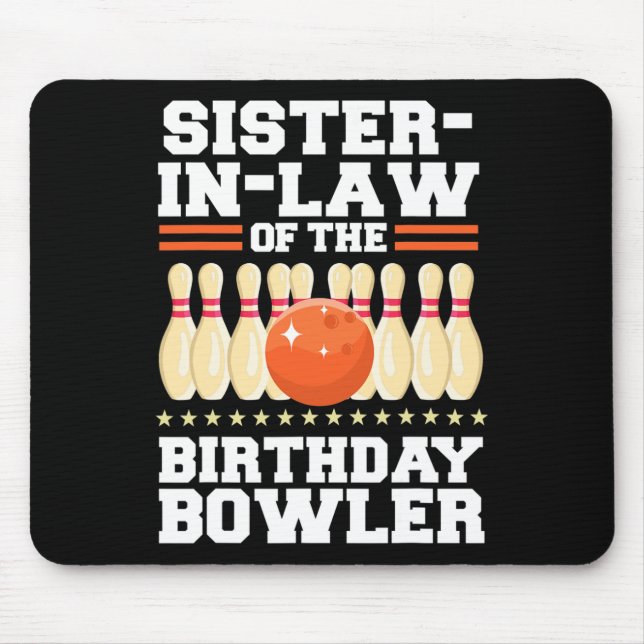 Mousepad cunhada da Boliche de aniversário do Bowler Bday (Frente)