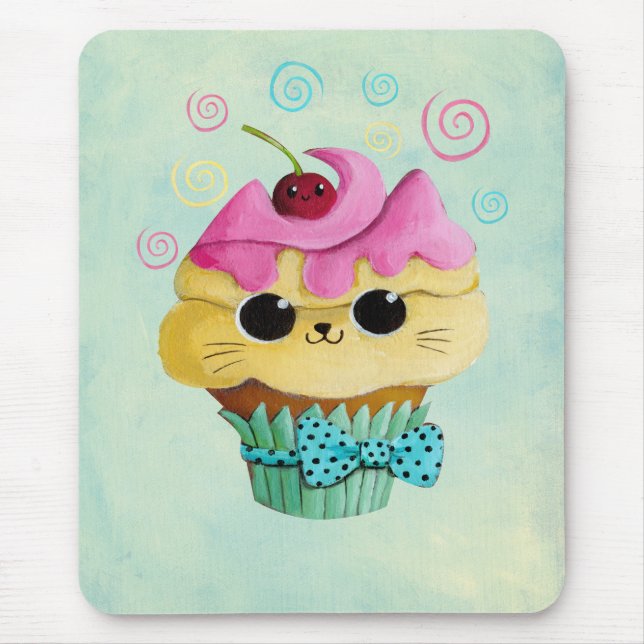 Mousepad Cupcake bonito do gatinho (Frente)