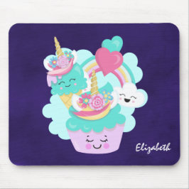 Mousepad Cupcake bonito e Sorvete feliz