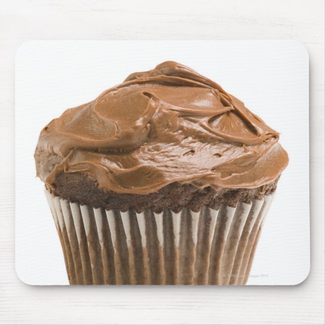 Mousepad Cupcake com cobertura de chocolate, tiro de estúdi (Frente)