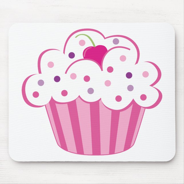 Mousepad Cupcake cor-de-rosa (Frente)
