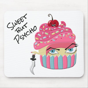 Mousepad Cupcake Rosa Engraçado, doce, mas Psicopata Hallow