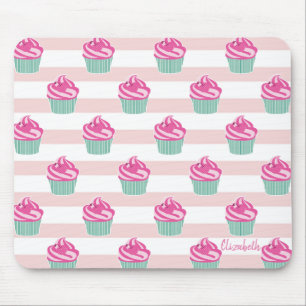 Mousepad Cupcakes Adoráveis, Stripes - Personalizadas