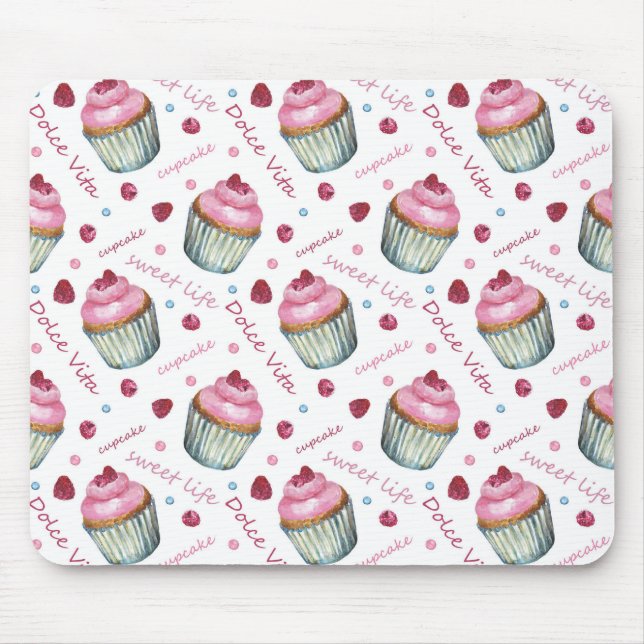 Mousepad Cupcakes de aquarela (Frente)