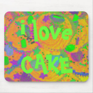 Mousepad Cupcakes de laranja 'eu amo bolo'