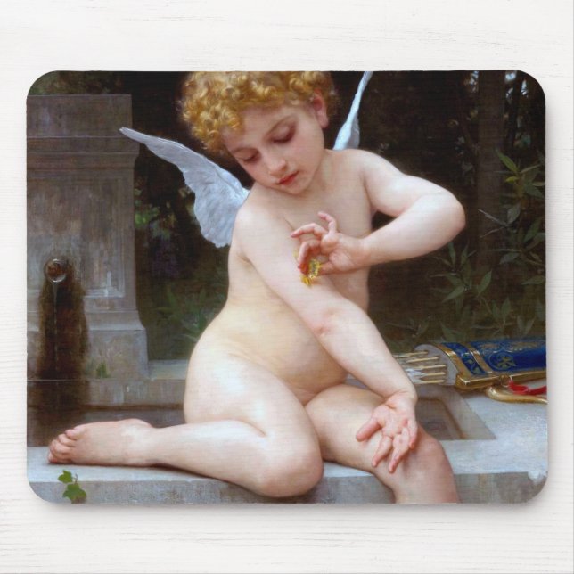 Mousepad Cupido com borboleta, Bouguereau (Frente)