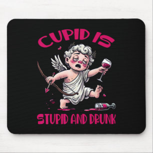 Mousepad Cupido É Estúpido E Bêbado Diversão Anti-dia Dos N
