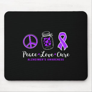 Mousepad cura de paz para o guerreiro alzheimer tee alzhei