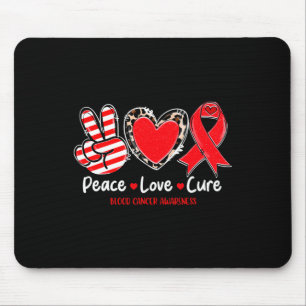 Mousepad Cura do Câncer de Sangue Conscientização Apoio Paz