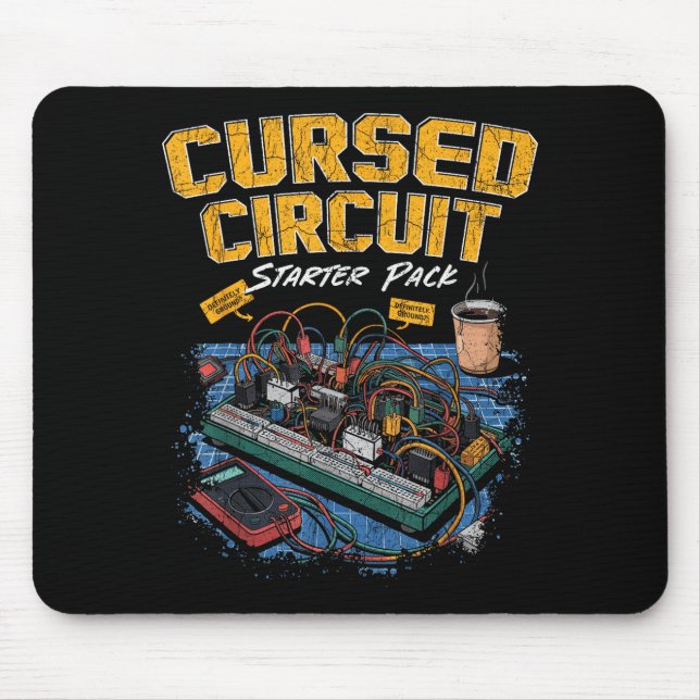 Mousepad Cursed Circuit Starter Pack Funny Electronics Hall (Frente)
