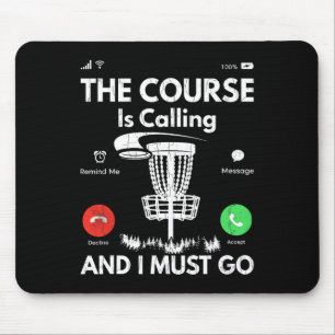 Mousepad Curso Está Chamando Jogador de Disc Golf Engraçado