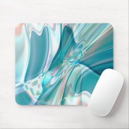Mousepad Curvas amassadas em tons claros de azul e rosa