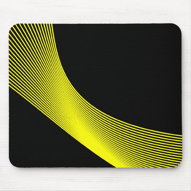 Mousepad Curvas Bézier - Amarelo em preto (Frente)