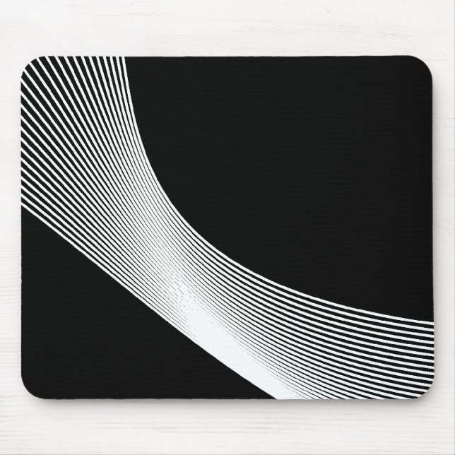 Mousepad Curvas Bézier - Branco em Preto (Frente)