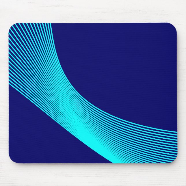 Mousepad Curvas Bézier - Ciano em azul escuro 000066 (Frente)