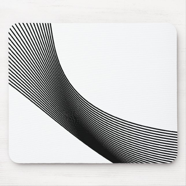 Mousepad Curvas Bézier - Preto em Branco (Frente)