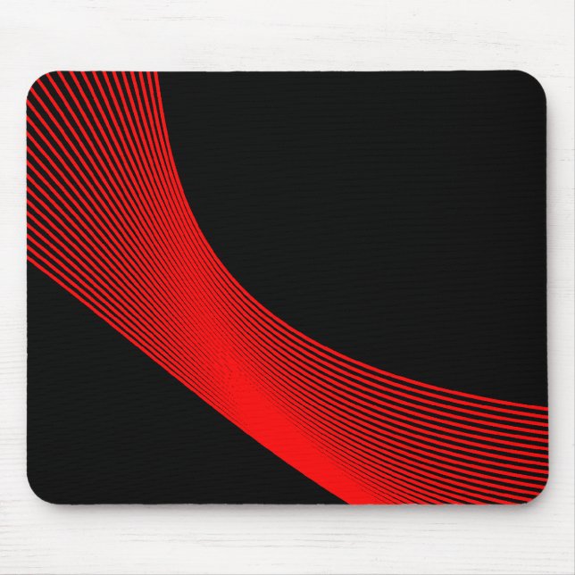 Mousepad Curvas Bézier - Vermelho em Preto (Frente)