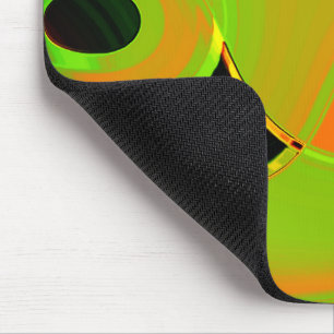 Mousepad Curvas de abstrato em verde limão com banho de lar