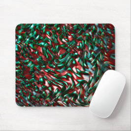 Mousepad Curvas em camadas, verde metálico e burgundy