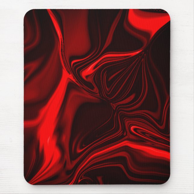 Mousepad Curvas ou ondulações vermelhas, sobre fundo escuro (Frente)