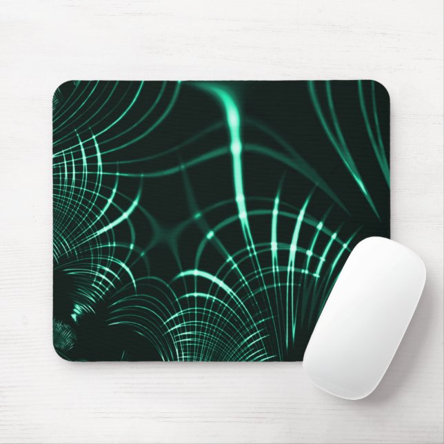 Mousepad Curvas pontiagudas em mistura de verde-selva e men (Com mouse)