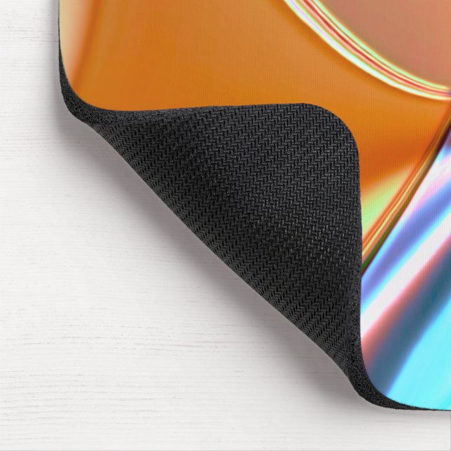Mousepad Curvas torcidas em laranja azul e acrílico, com al (Canto)