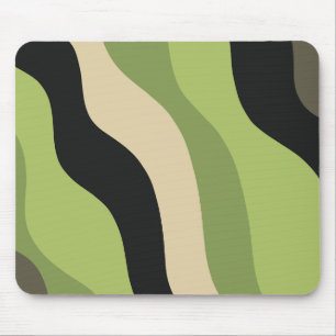 Mousepad curvas verdes, pretas e beges coloridas