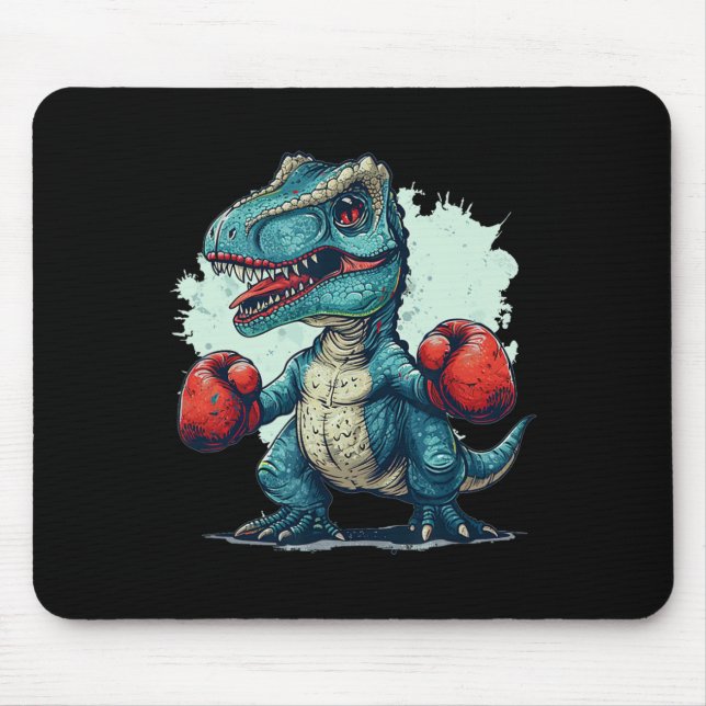 Mousepad Custo de Crianças Engraçadas Boxeando Dinossauro c (Frente)