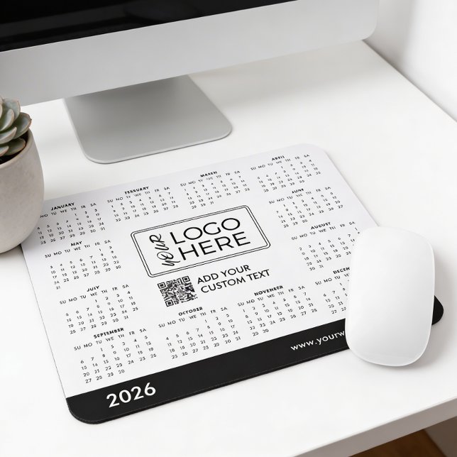 Mousepad Custom 2026 Calendar Business Logo (Criador carregado)