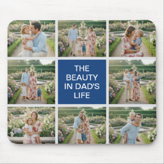 Mousepad Custom 8 Photo Collage - Personalized Dad Gift